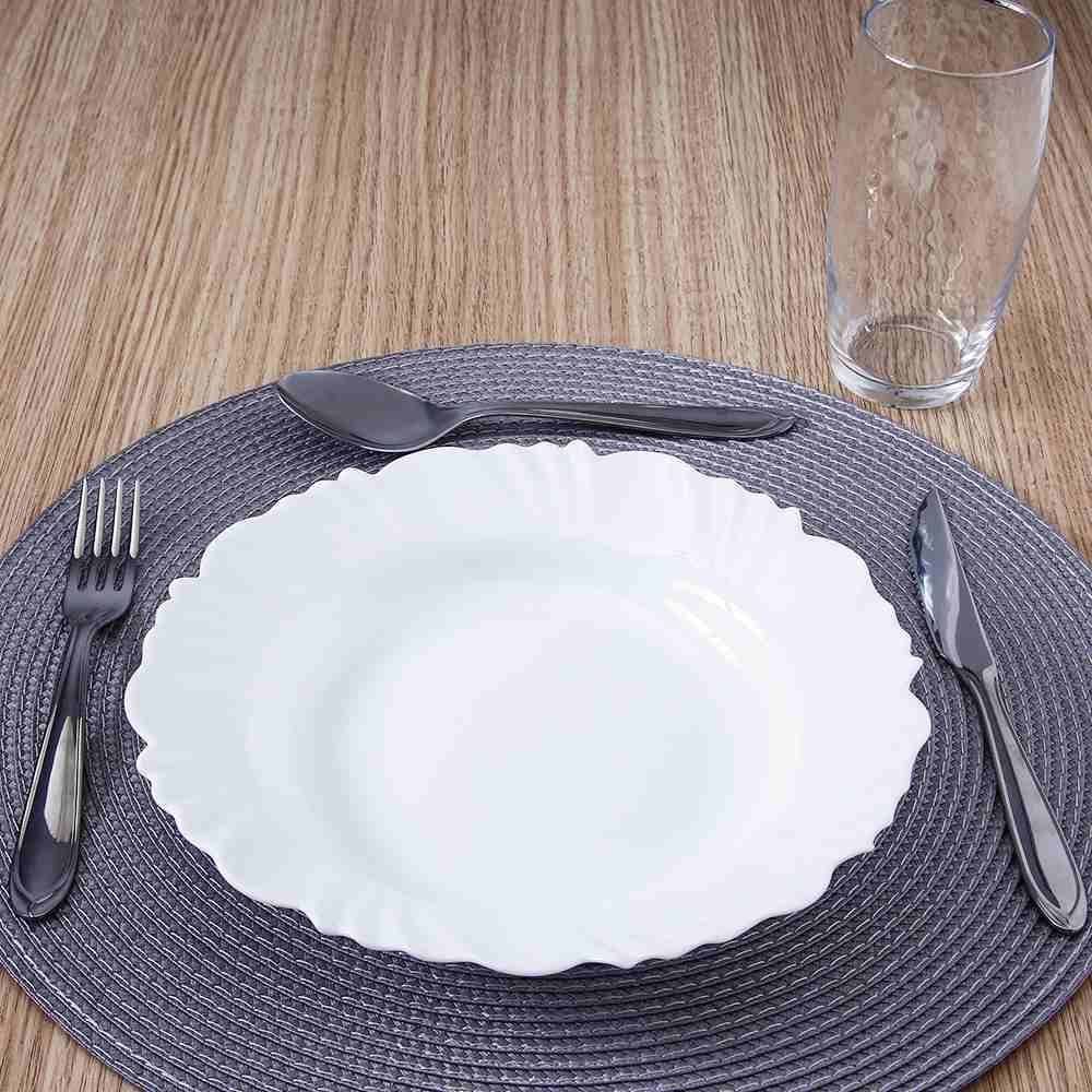 Aparelho De Jantar Opaline Pétala Com Copos Nadir 16 Peças - Branco