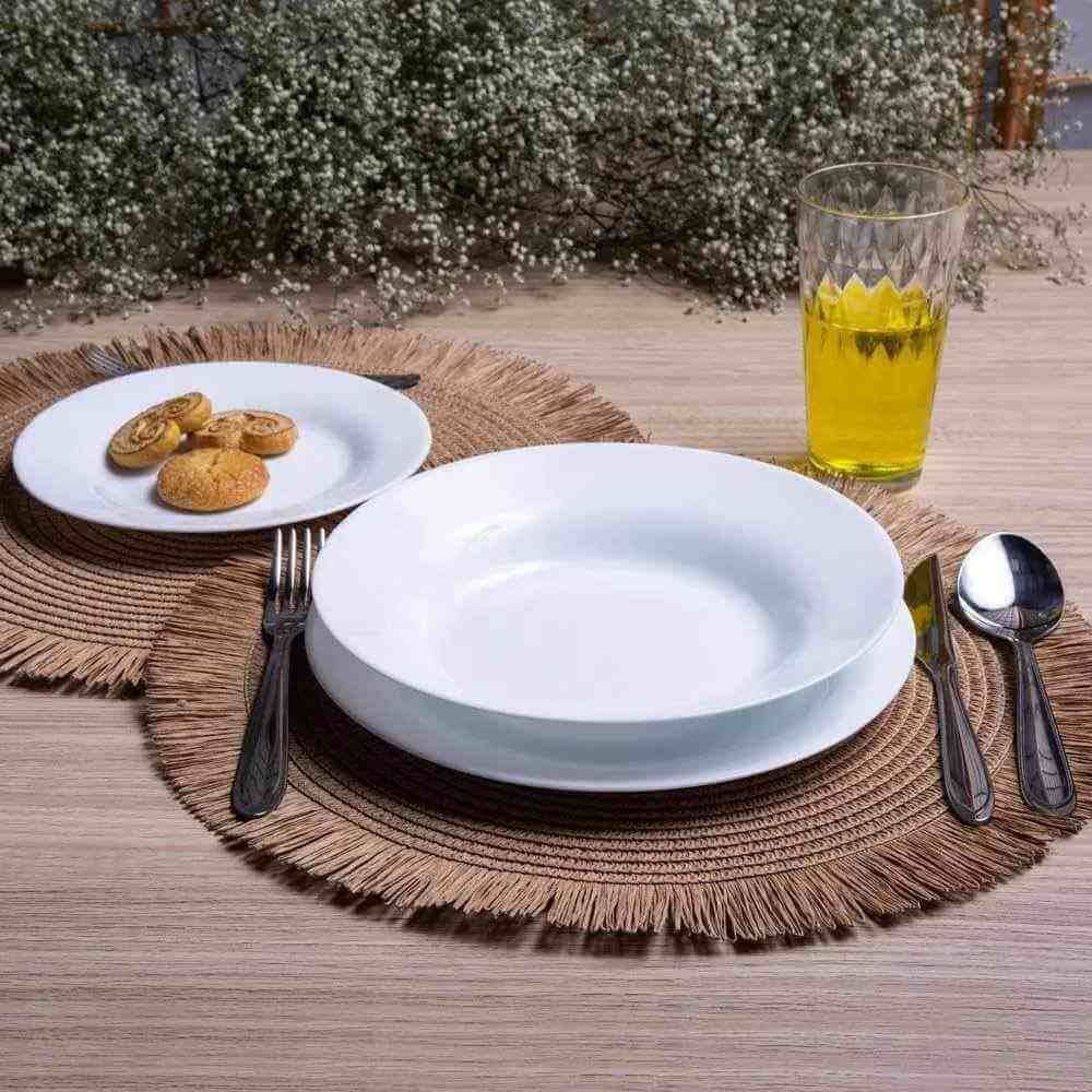 Aparelho De Jantar Opaline Menu Vitrage Nadir 16 Peças - Branco