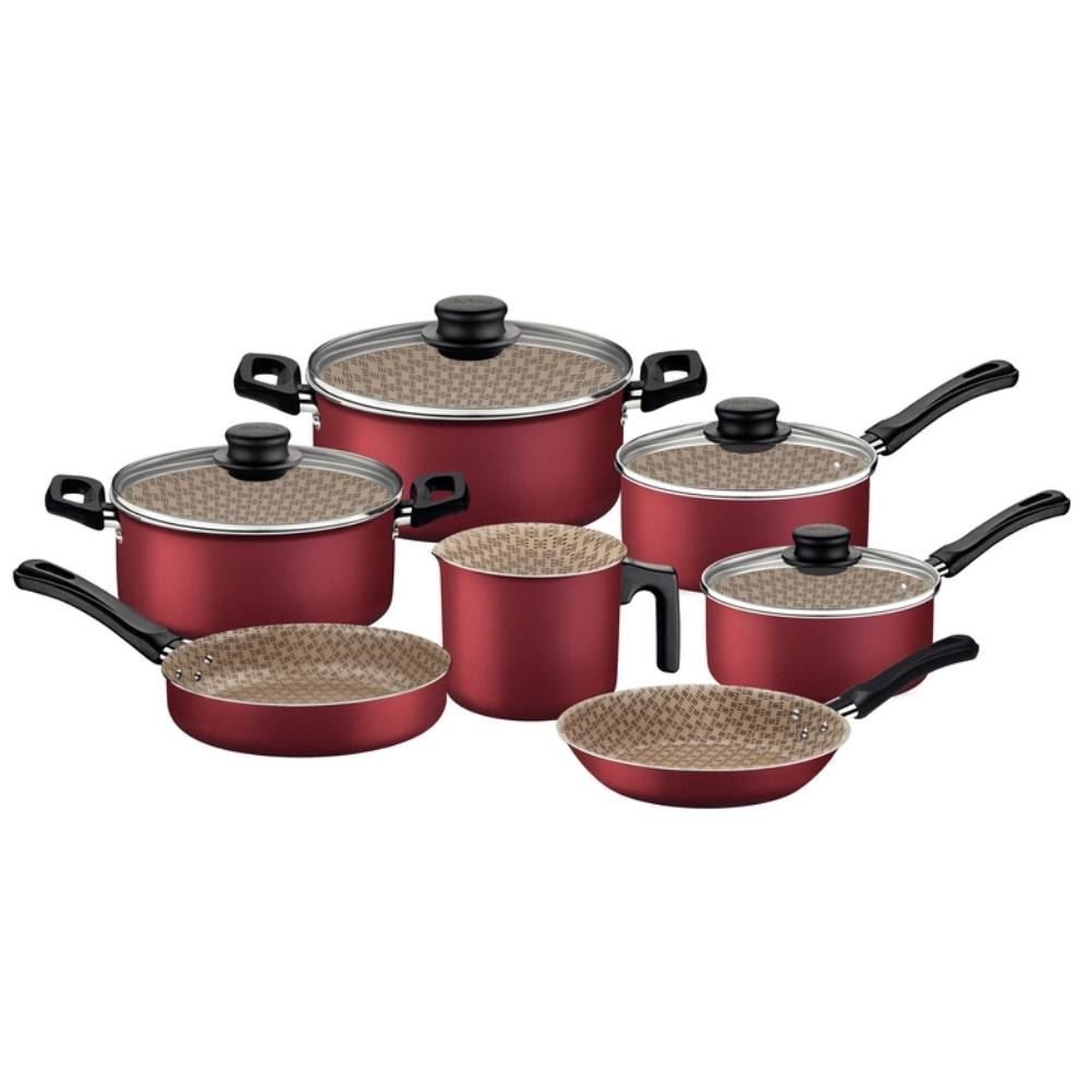 Jogo De Panela Tramontina Califórnia 7 Peças - Bordô