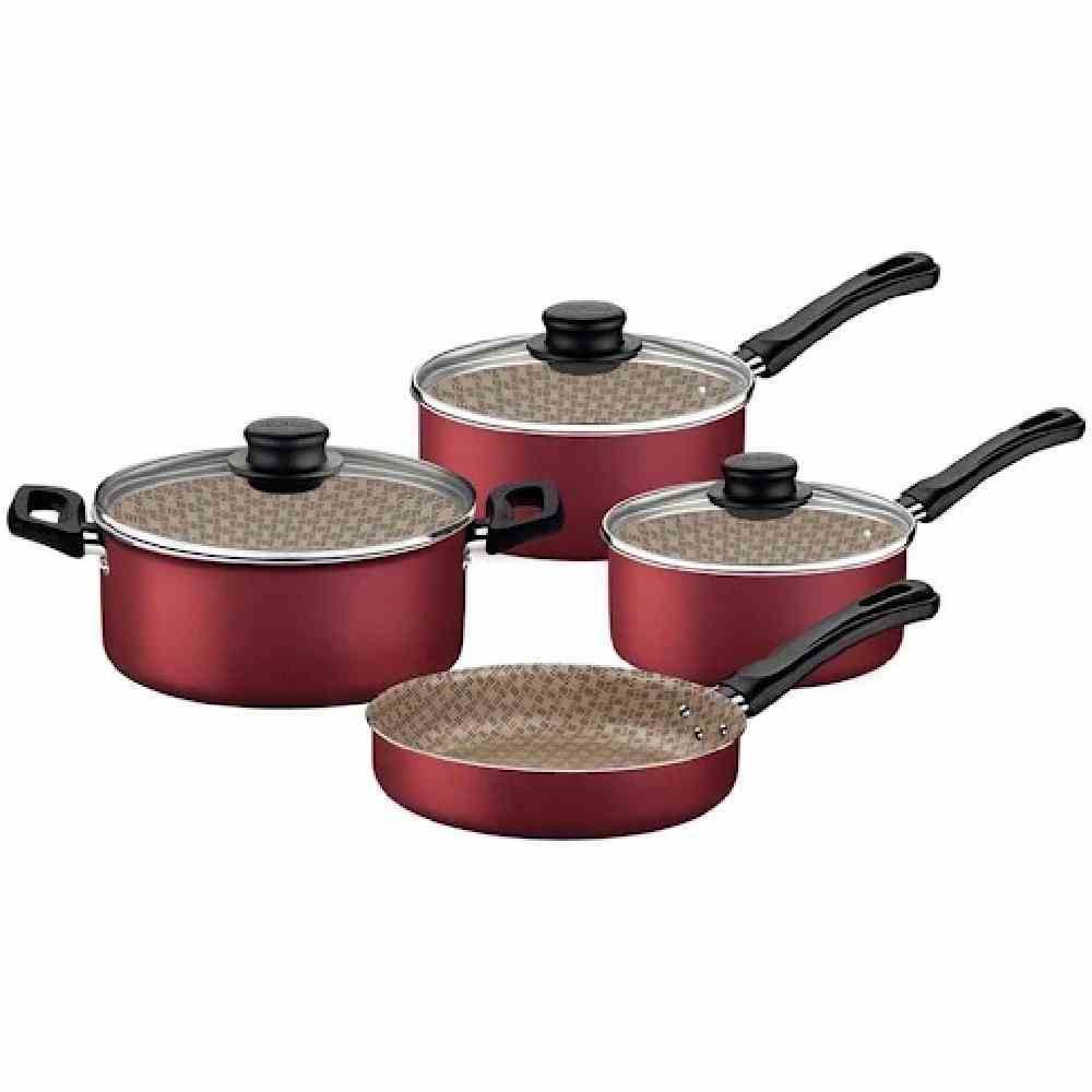 Jogo De Panela Tramontina Califórnia 7 Peças - Bordô