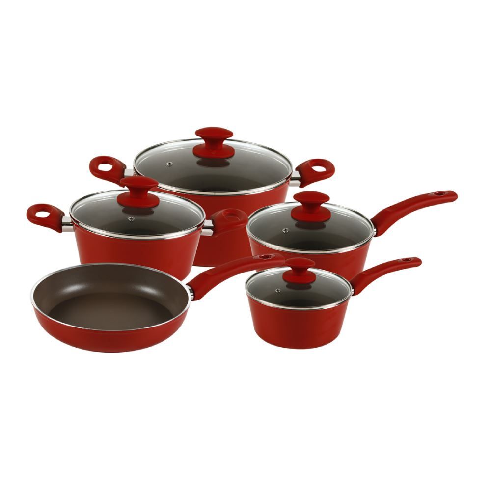 Jogo De Panelas De Indução Montreal Havan Casa 5 Peças - Carmim