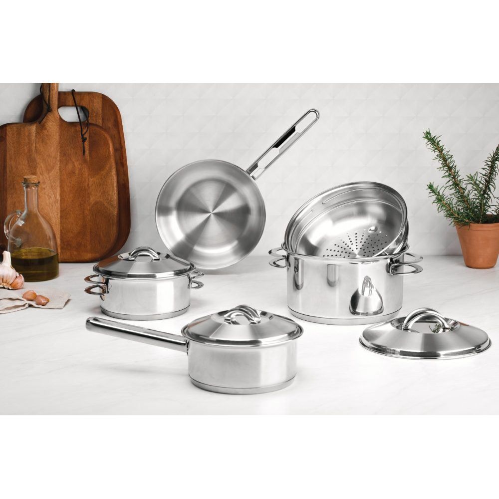 Jogo De Panelas Indução Tramontina Solar 5 Pçs - Aço Inox