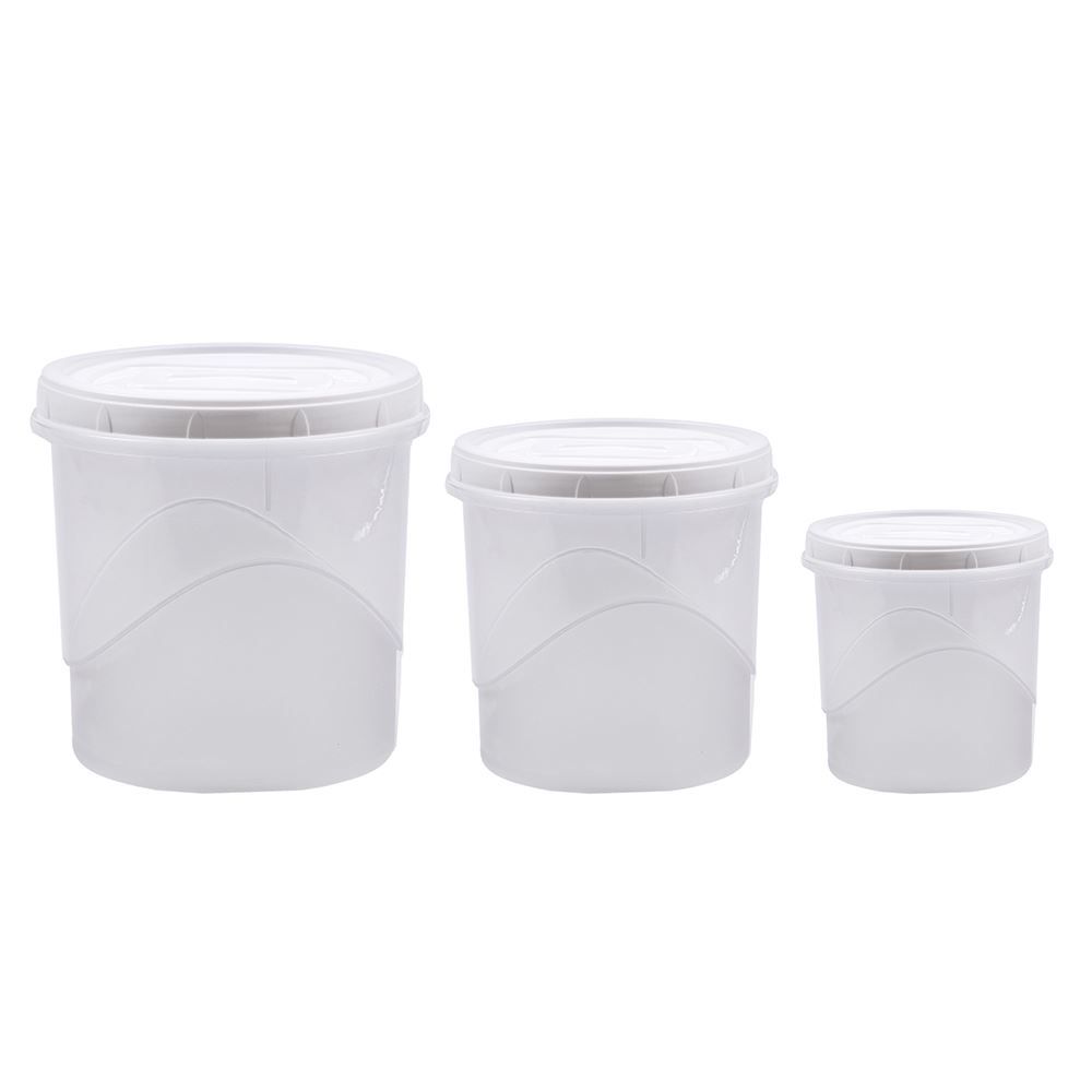 Jogo De Potes Com Tampa Clic 3 Peças Plasútil - Transparente