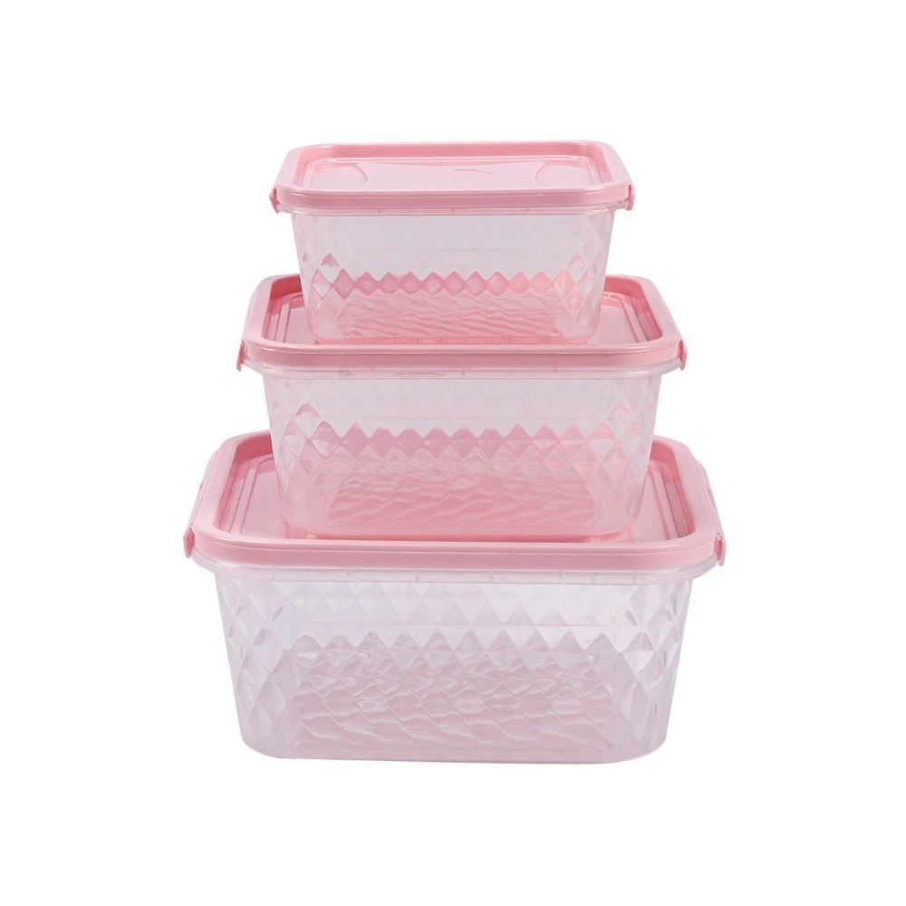 Jogo De Potes Cristal Plasvale 3 Peças - Transparente