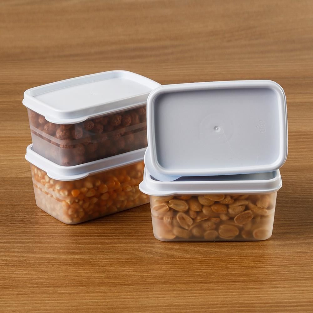 Jogo De Potes Herméticos Essencial Dup 250 Ml - 4 Peças