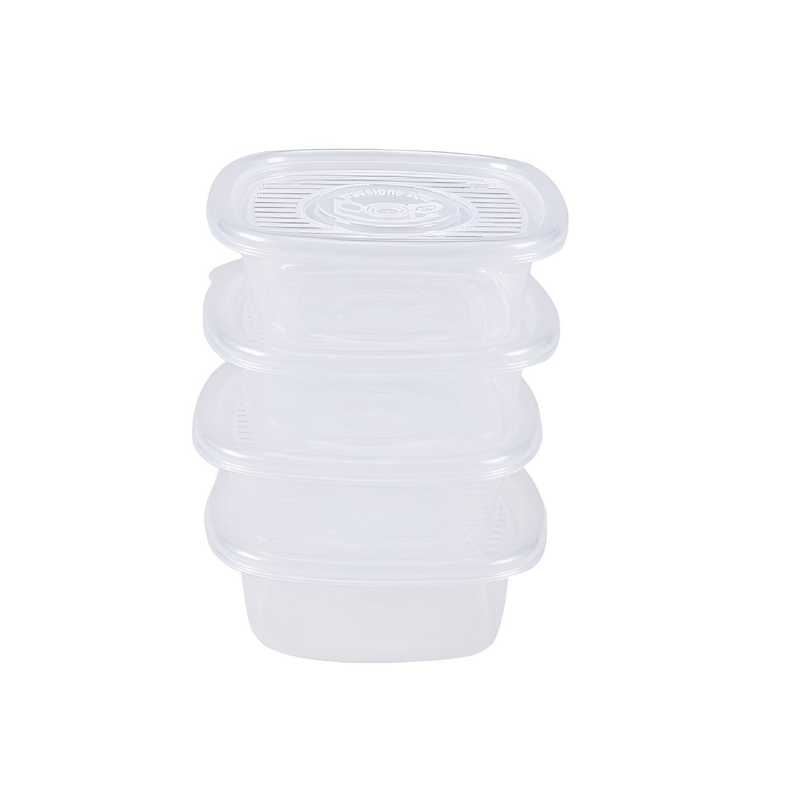 Jogo De Potes Quadrados Pop Plasútil 400Ml - 4 Peças