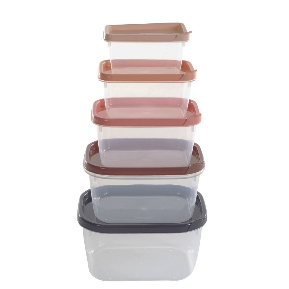 Jogo De Potes Retangular Plasútil Conect 5 Peças - 8244