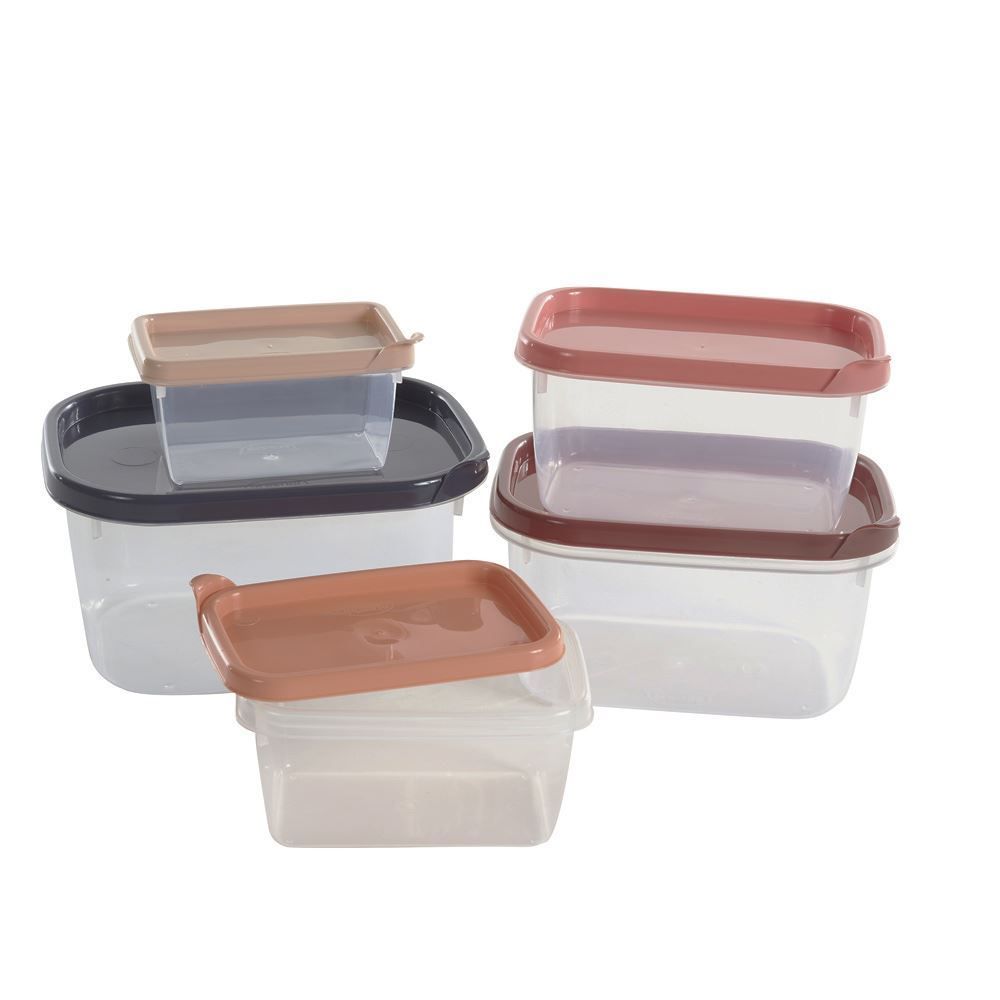 Jogo De Potes Retangular Plasútil Conect 5 Peças - 8244