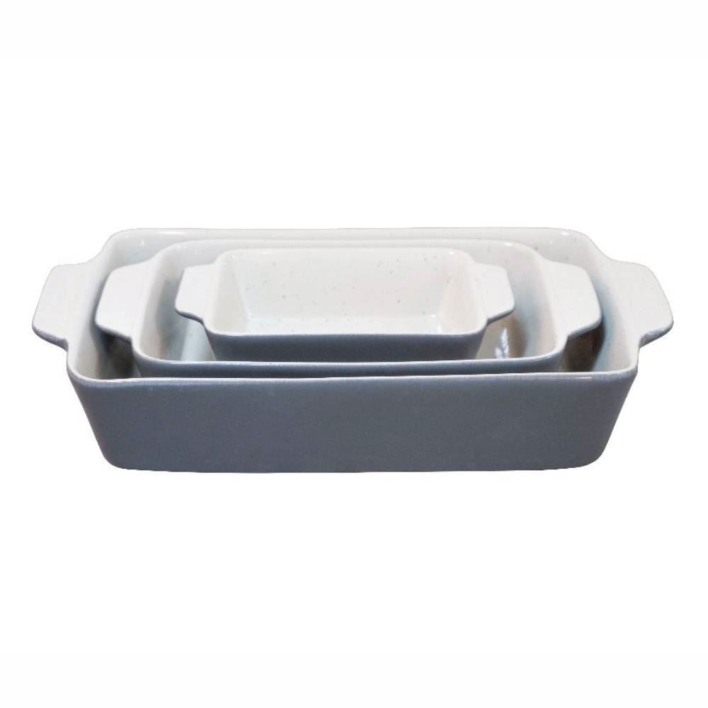 Jogo De Travessas Portuguesas Havan Casa 3 Peças - Cinza Creme