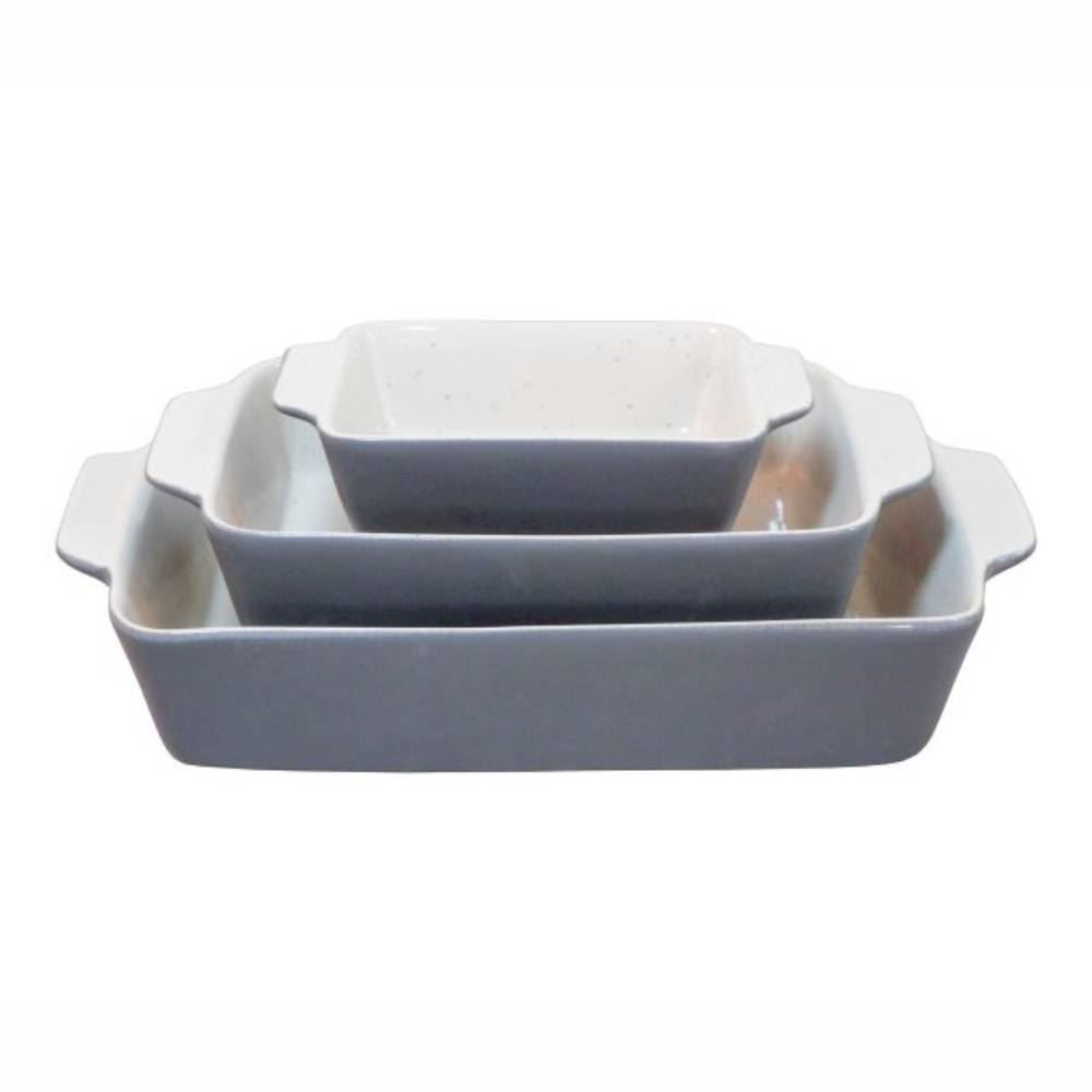 Jogo De Travessas Portuguesas  Havan Casa 3 Peças - Cinza Creme