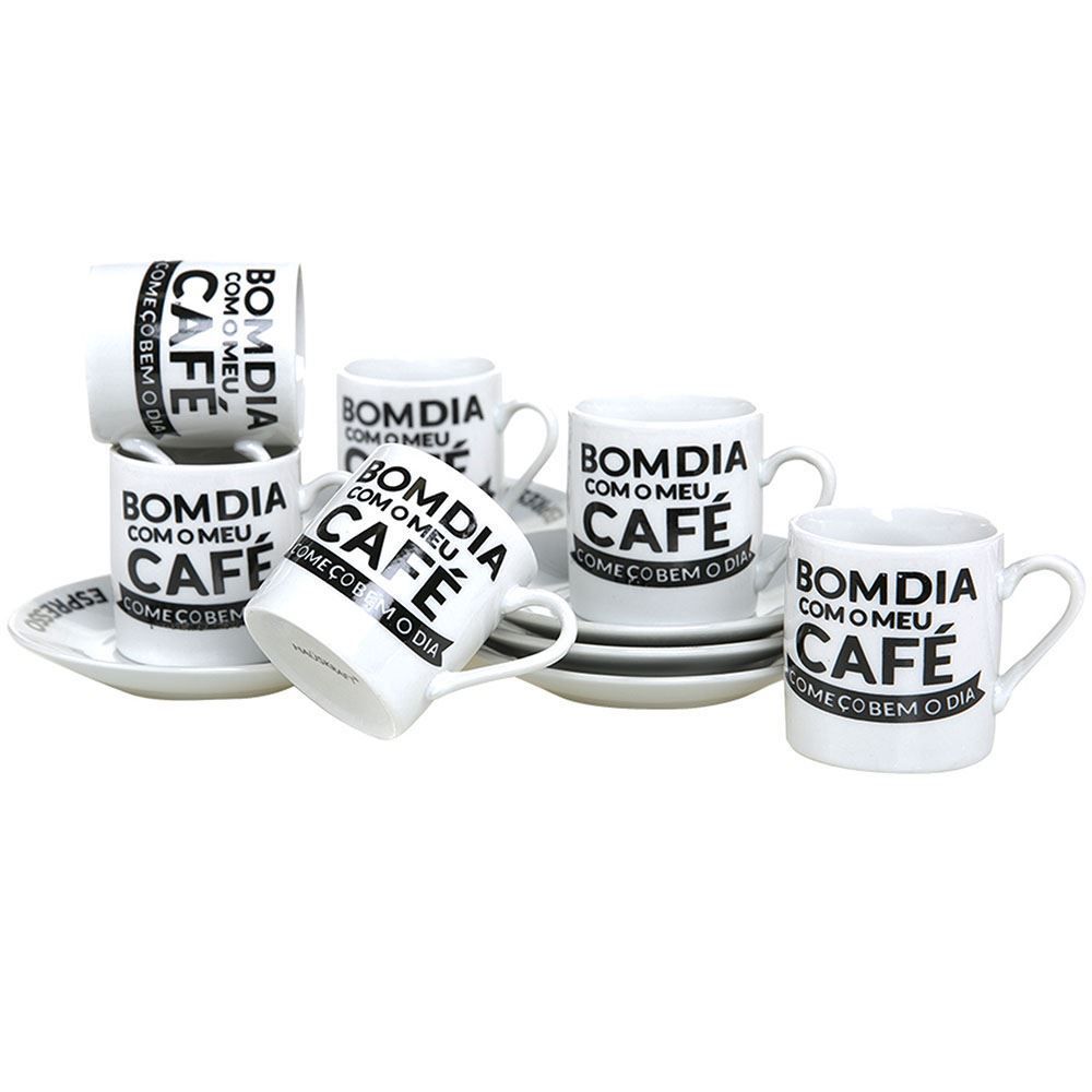 Jogo De Xícaras De Café Hauskraft 90Ml 12 Peças - Escritas