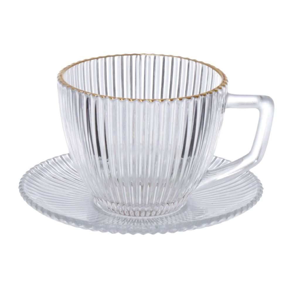 Jogo De Xícaras De Chá Com Filete Graffiato Hauskraft - 12 Peças