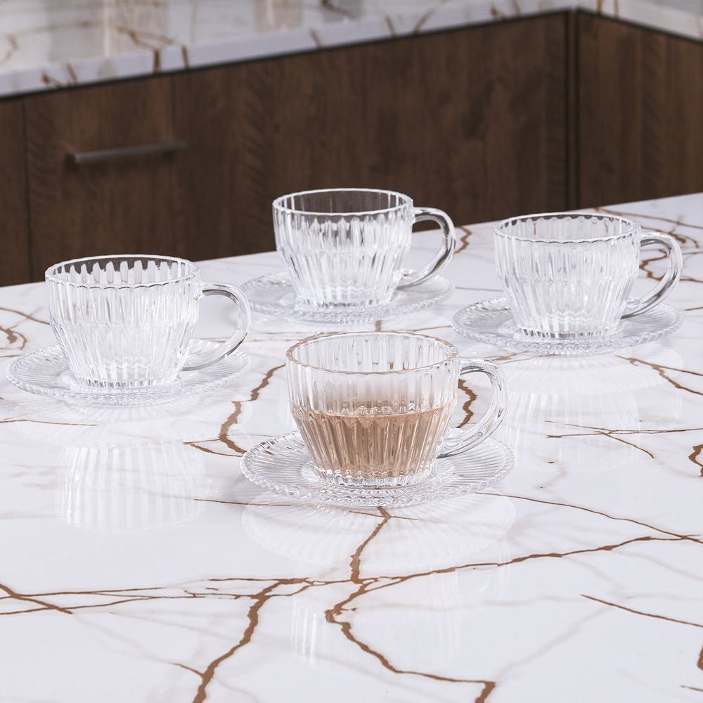 Jogo De Xícaras De Chá Com Pires Imperatriz 4 Peças - 220ml