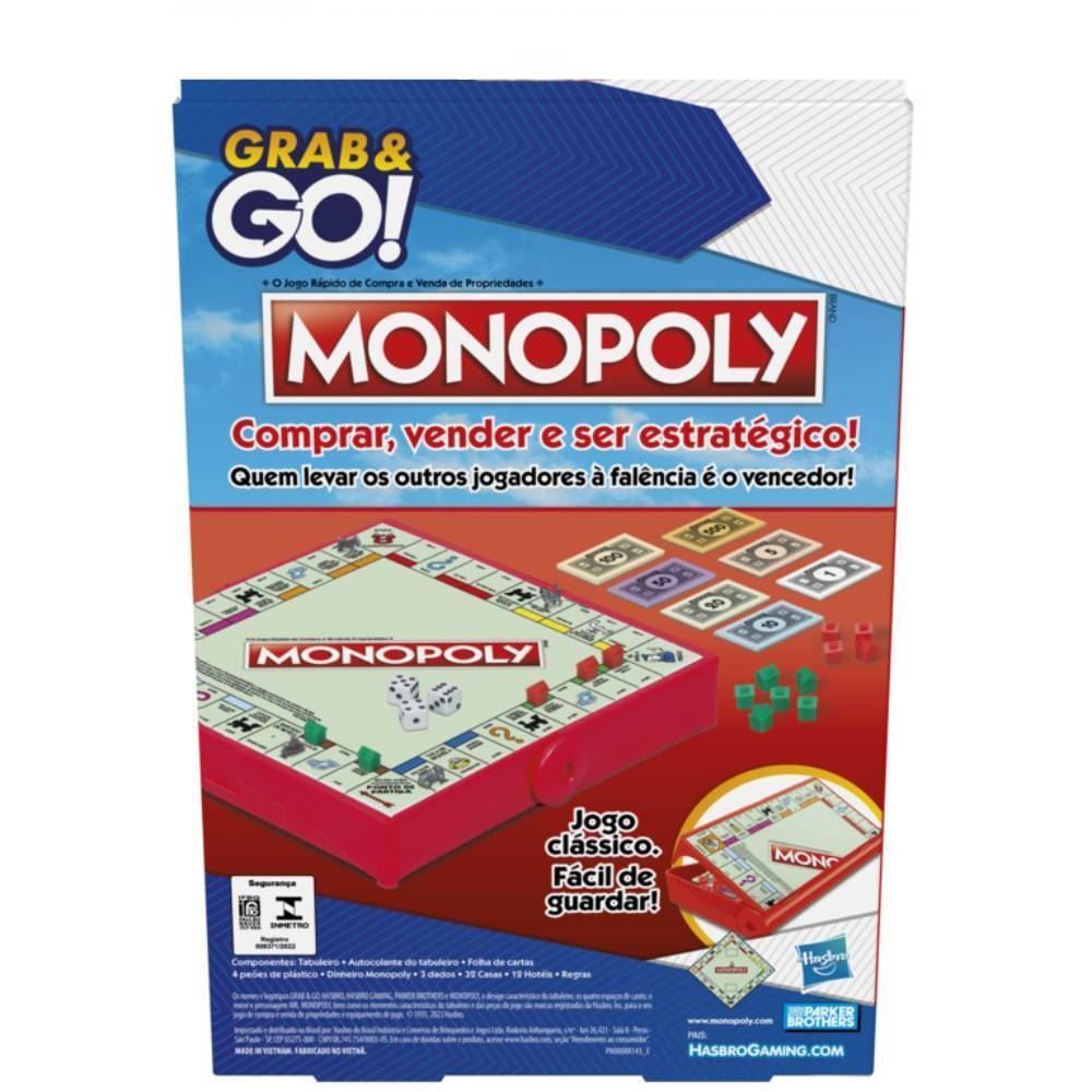 Jogo Monopoly Grab E Go Hasbro - F8256