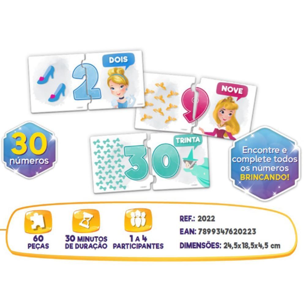 Jogo Números Princesas Disney Mimo Brinquedos - 2022