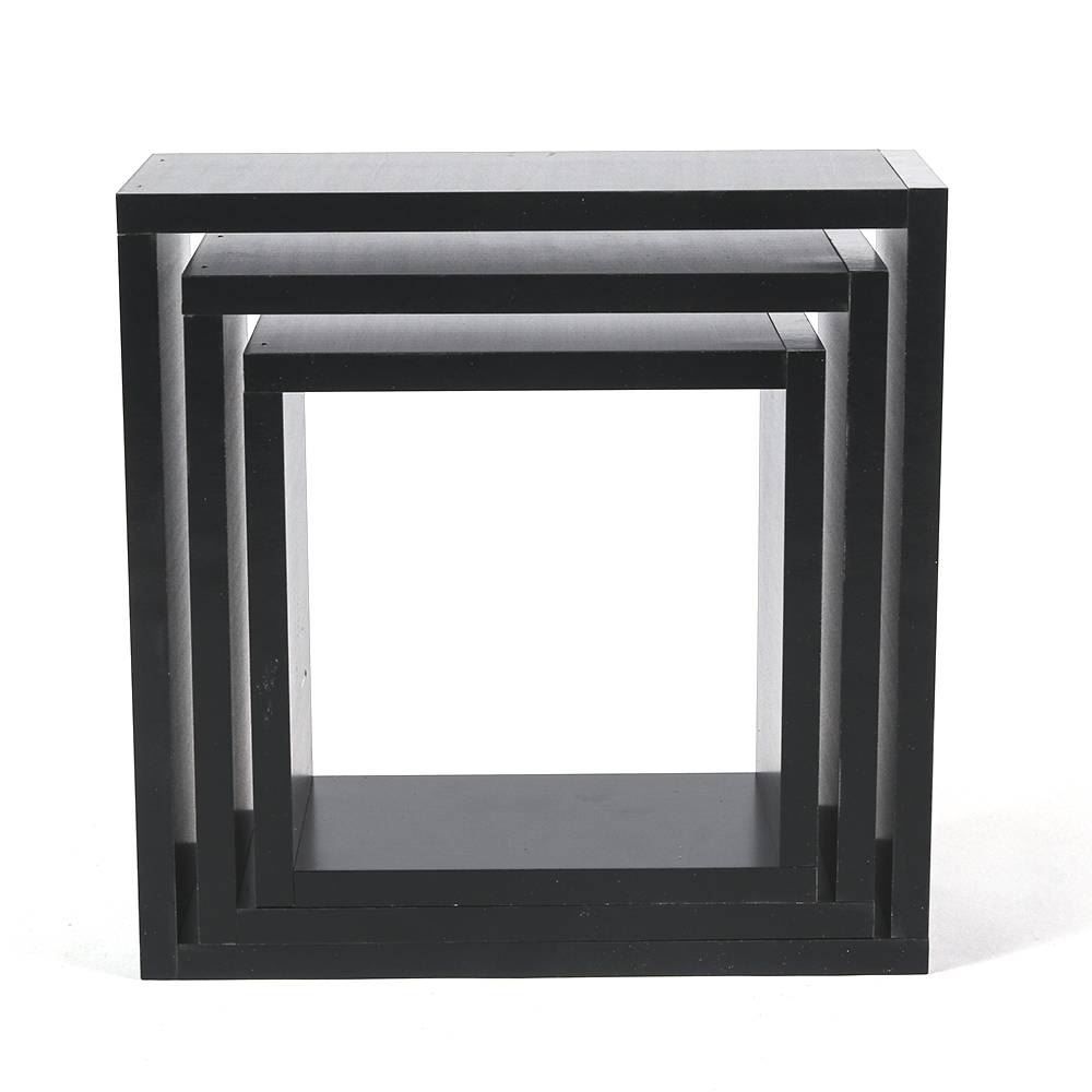 Kit 3 Nichos Leve Decorare Preto Prat-K