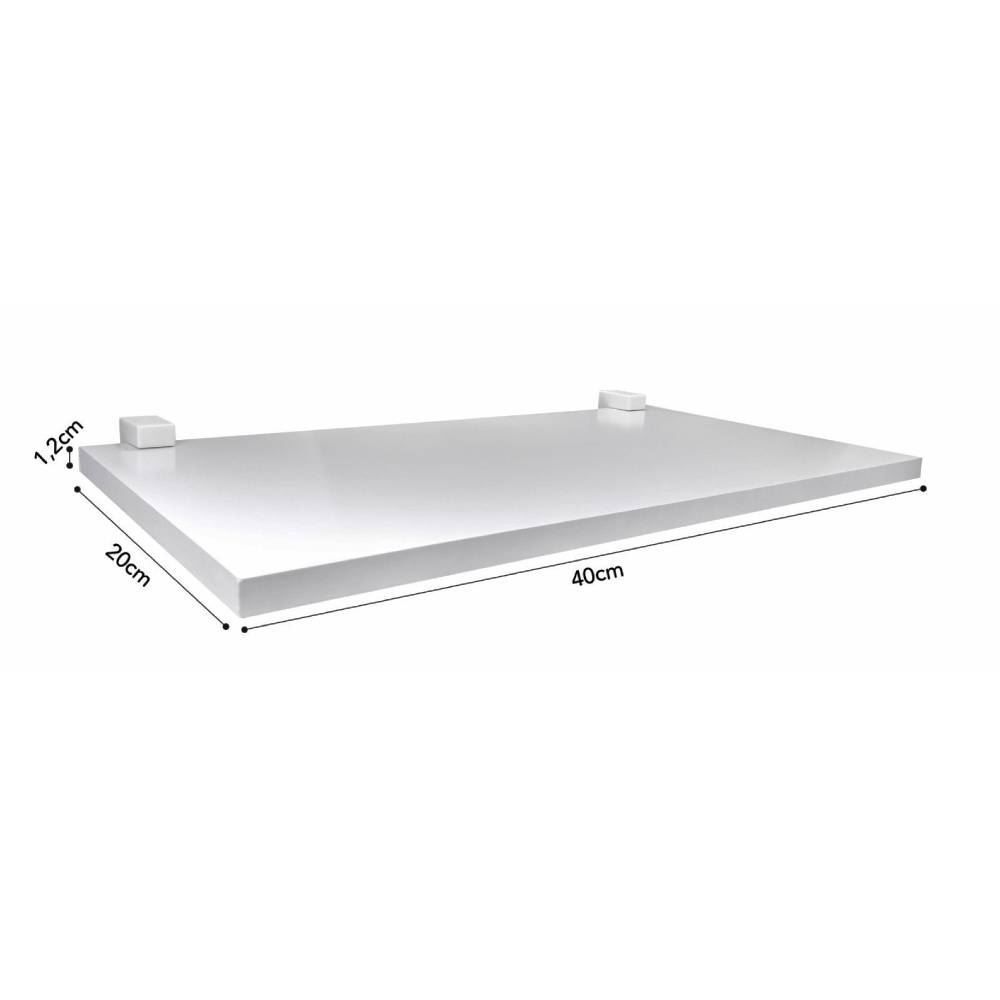 Kit 3 Prateleiras Brancas Versáteis 20X40cm Prat-K - Branco