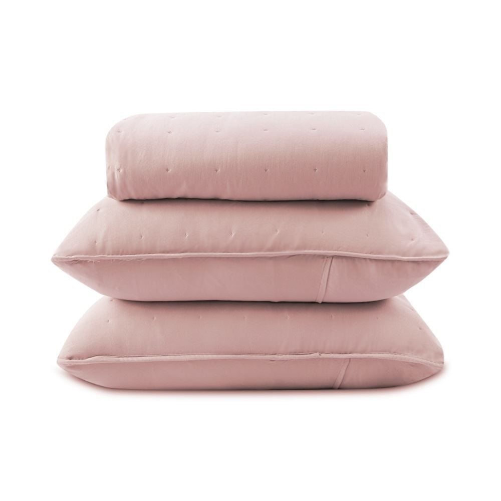 Kit Colcha Casal Elegance Havan Casa 3 Pçs - Rosa