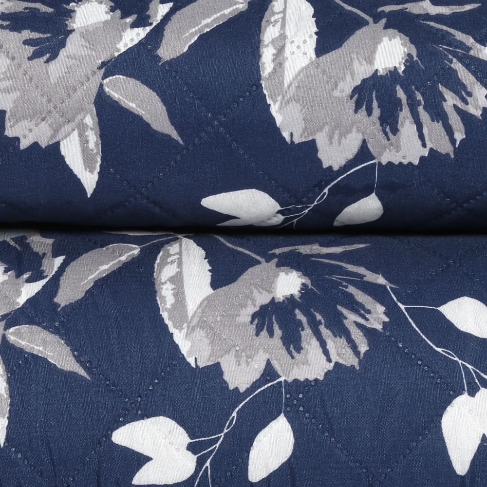 Kit Colcha Casal Estampada Versalhes 3 Peças Havan Casa - Madri Cinza Floral
