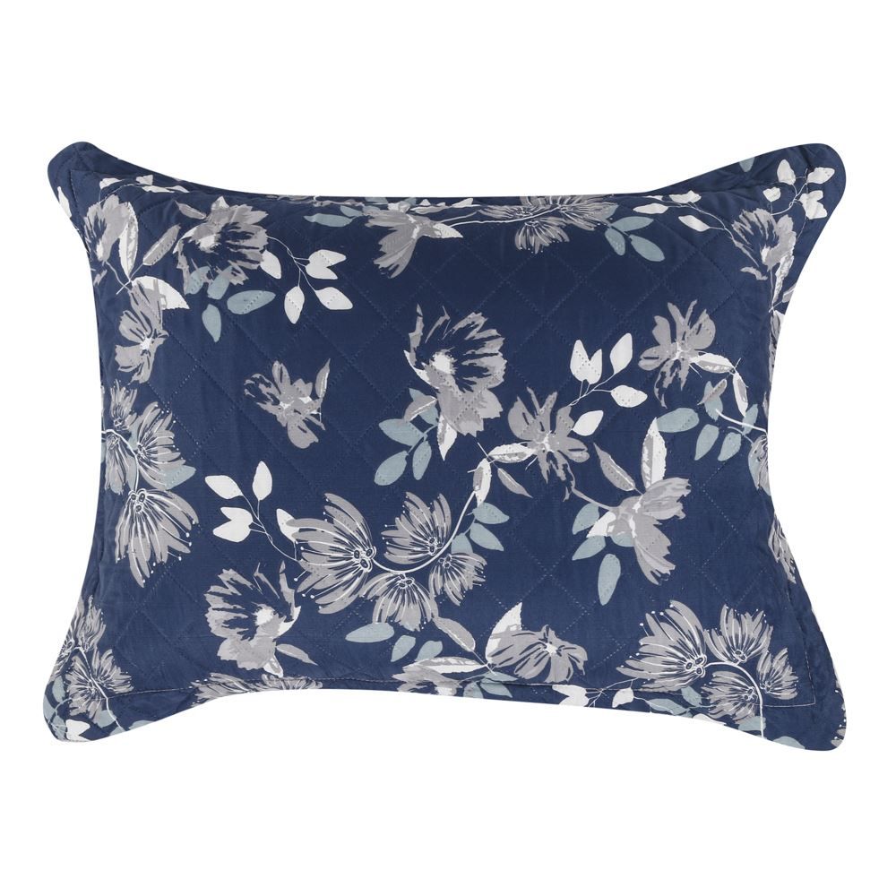 Kit Colcha Casal Estampada Versalhes 3 Peças Havan Casa - Madri Cinza Floral
