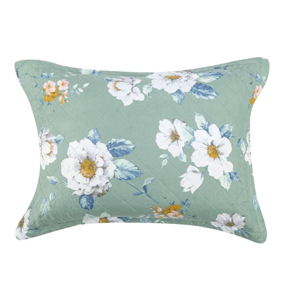 Kit Colcha Casal Estampada Versalhes 3 Peças Havan Casa - Genova Verde Floral