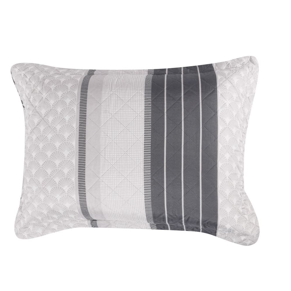 Kit Colcha King Estampada Versalhes 3 Peças Havan Casa - Valencia Cinza Geo