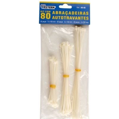 Kit de Abraçadeiras Autotravantes com 80UN Western AB-80 - DIVERSOS