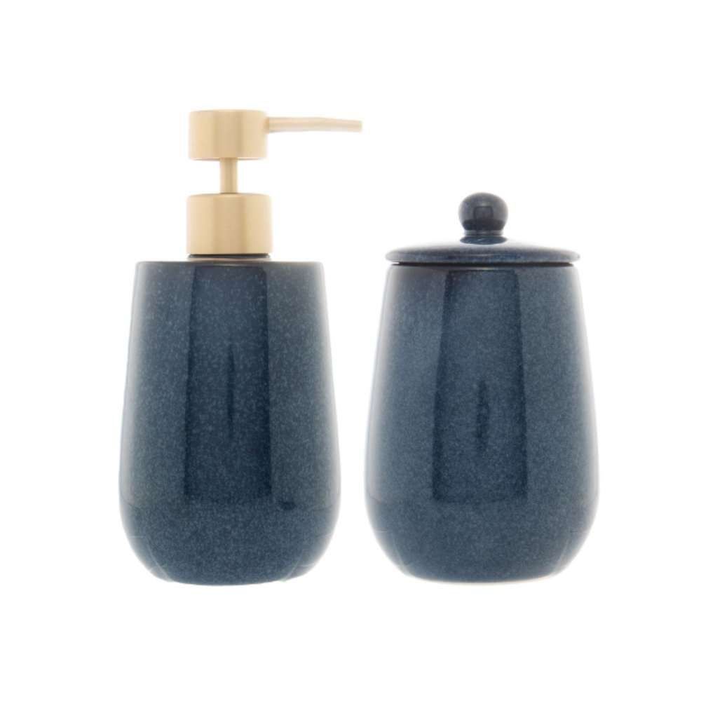 Kit De Banheiro Cerâmica Reactive Lyor - Azul