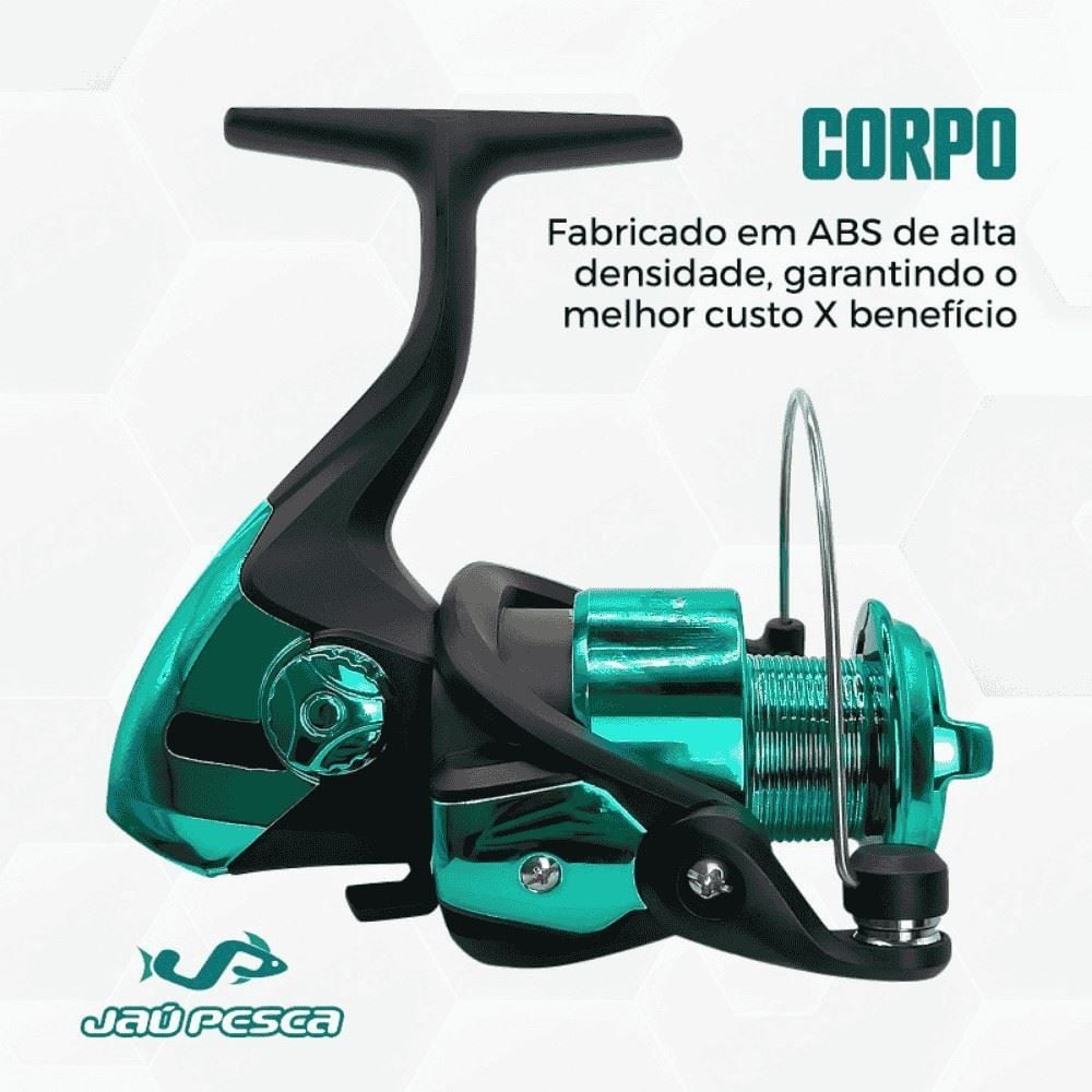 Kit de Pesca Jaú Pesca com Vara e Molinete 3 Rolamentos