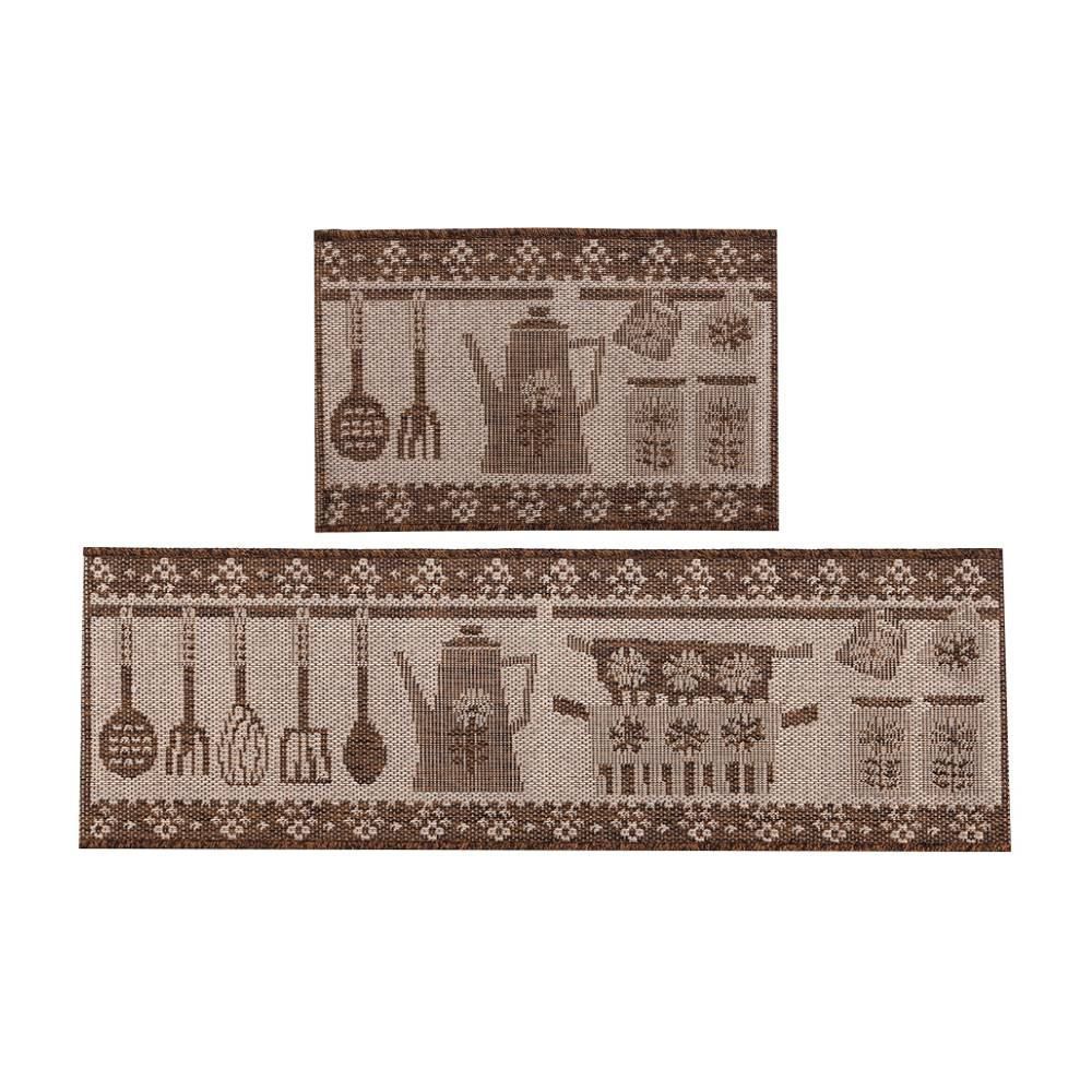 Kit De Tapetes Para Cozinha Sisal 2 Peças Havan Casa - Marrom