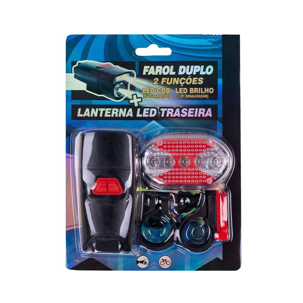 Kit Farol Duplo Com Led Para Bicicleta Meghazine - Lb229 - LB229