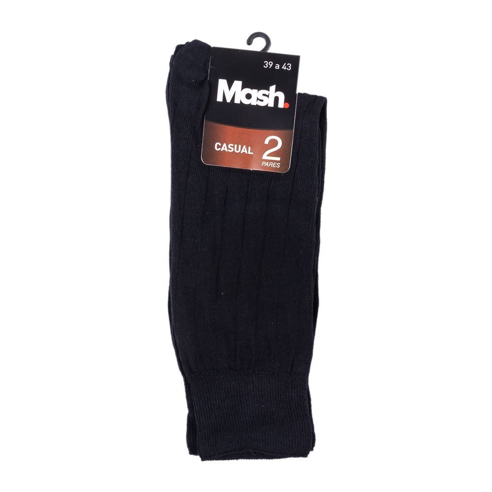 Kit Meia 02 Pares Cano Longo 39-43 Mash - Preto