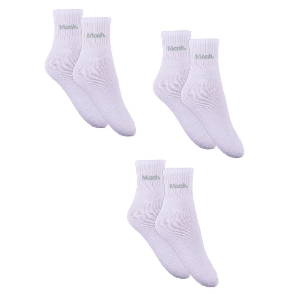 Kit Meia 03 Pares Cano Curto 39-43 Mash - Branco