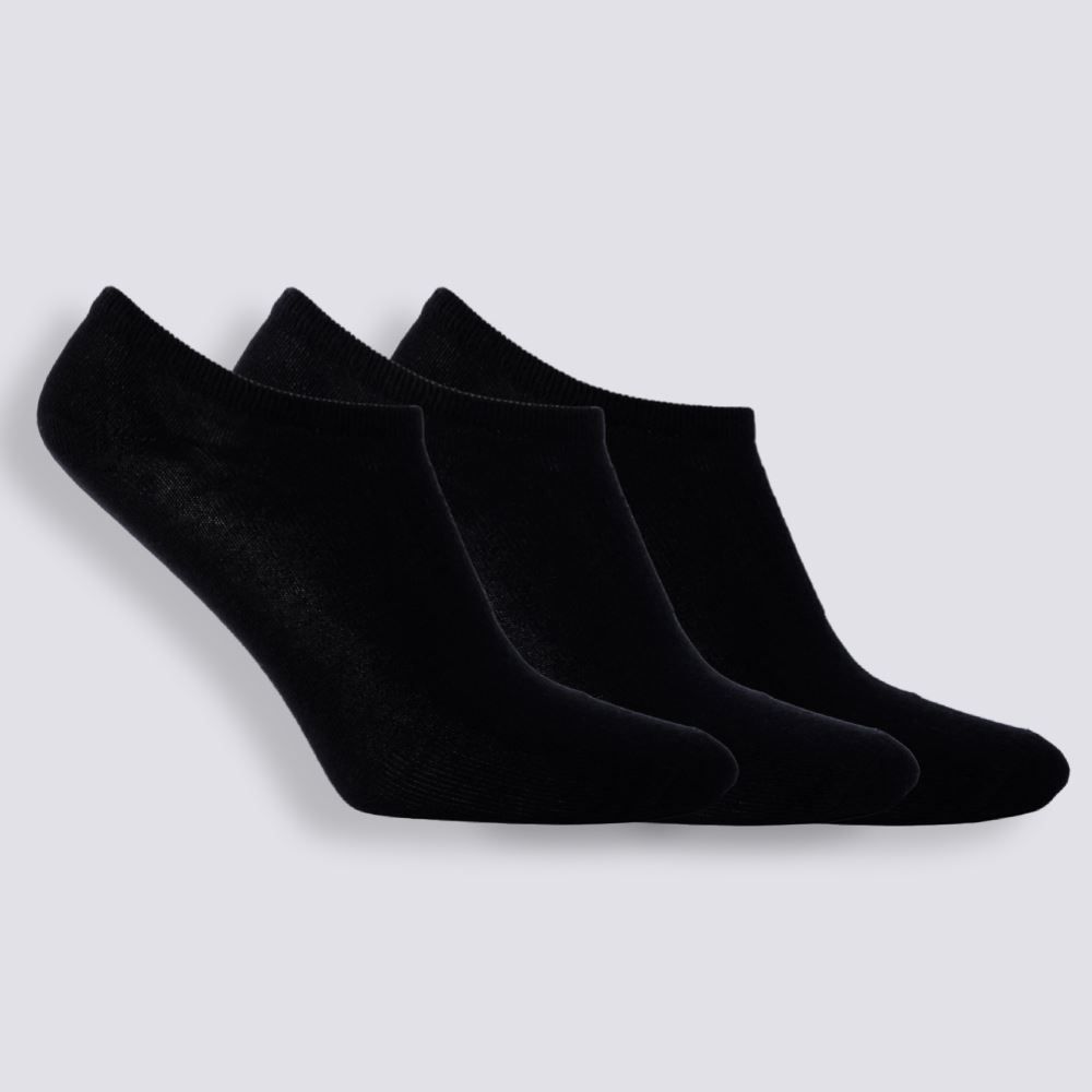 Kit Meia Masculina Com 3 Pares Cano Invisível Risk - Preto 39/43