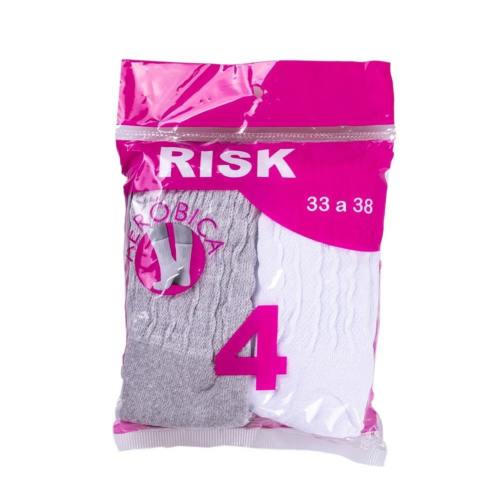 Kit Meia Feminina Com 04 Pares Aeróbica 33-38 Risk - Mista