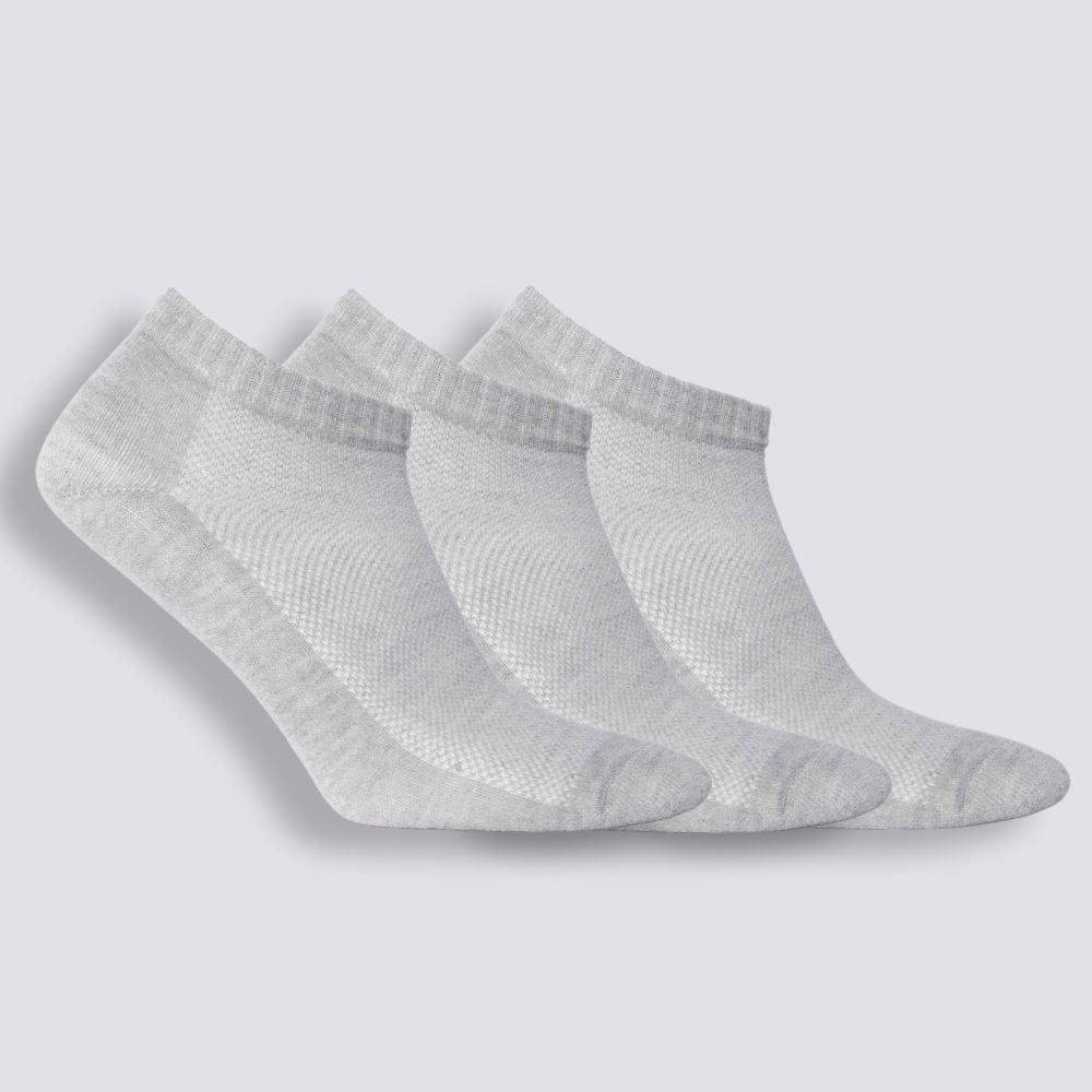 Kit Meia Feminina Com 3 Pares Cano Curto Holla - CZA/CZA/CZA