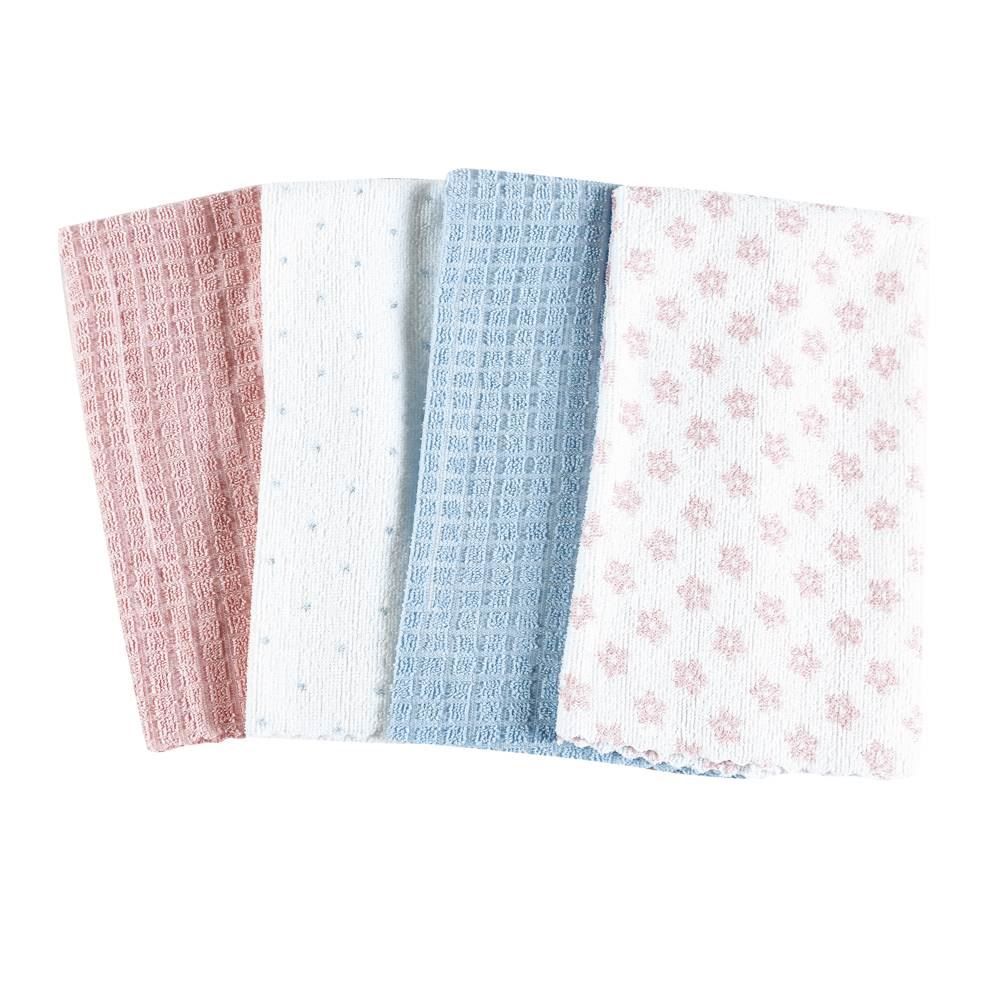 Kit Panos Multiuso Pratik 4 Peças Havan Casa - Flores Rosa e Poá