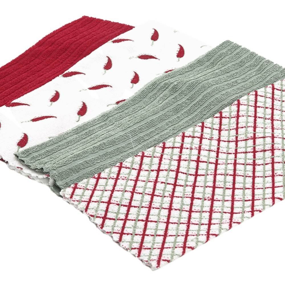 Kit Panos Multiuso Pratik 4 Peças Havan Casa - Pimenta 