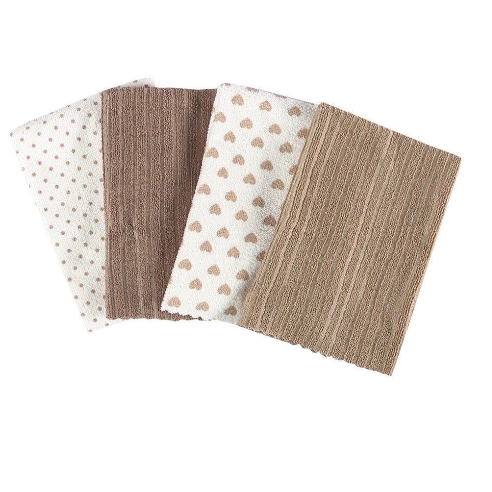 Kit Panos Multiuso Pratik 4 Peças Havan Casa - Corações Bege Poa