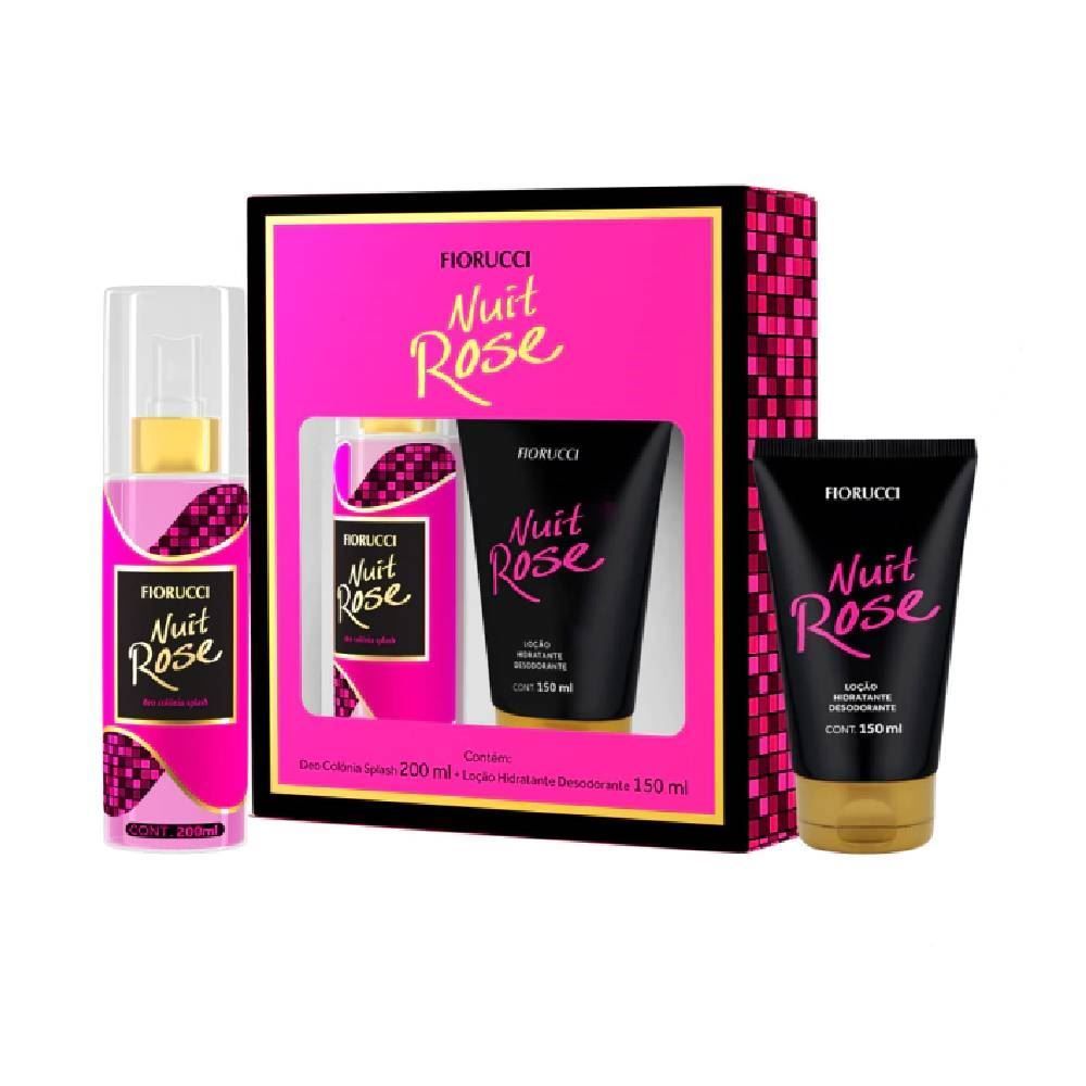 Kit Perfume Feminino Splash Nuit Rose 200Ml + Loção Hidratante 150Ml - Fiorucci