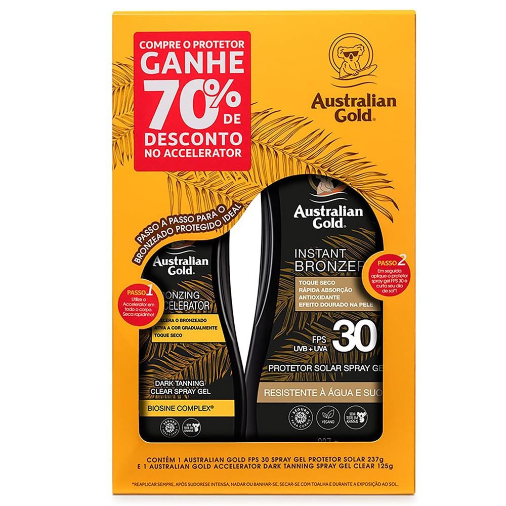 Kit Protetor Solar Fps30 237Ml E Acelerador 125Ml - Australian Gold