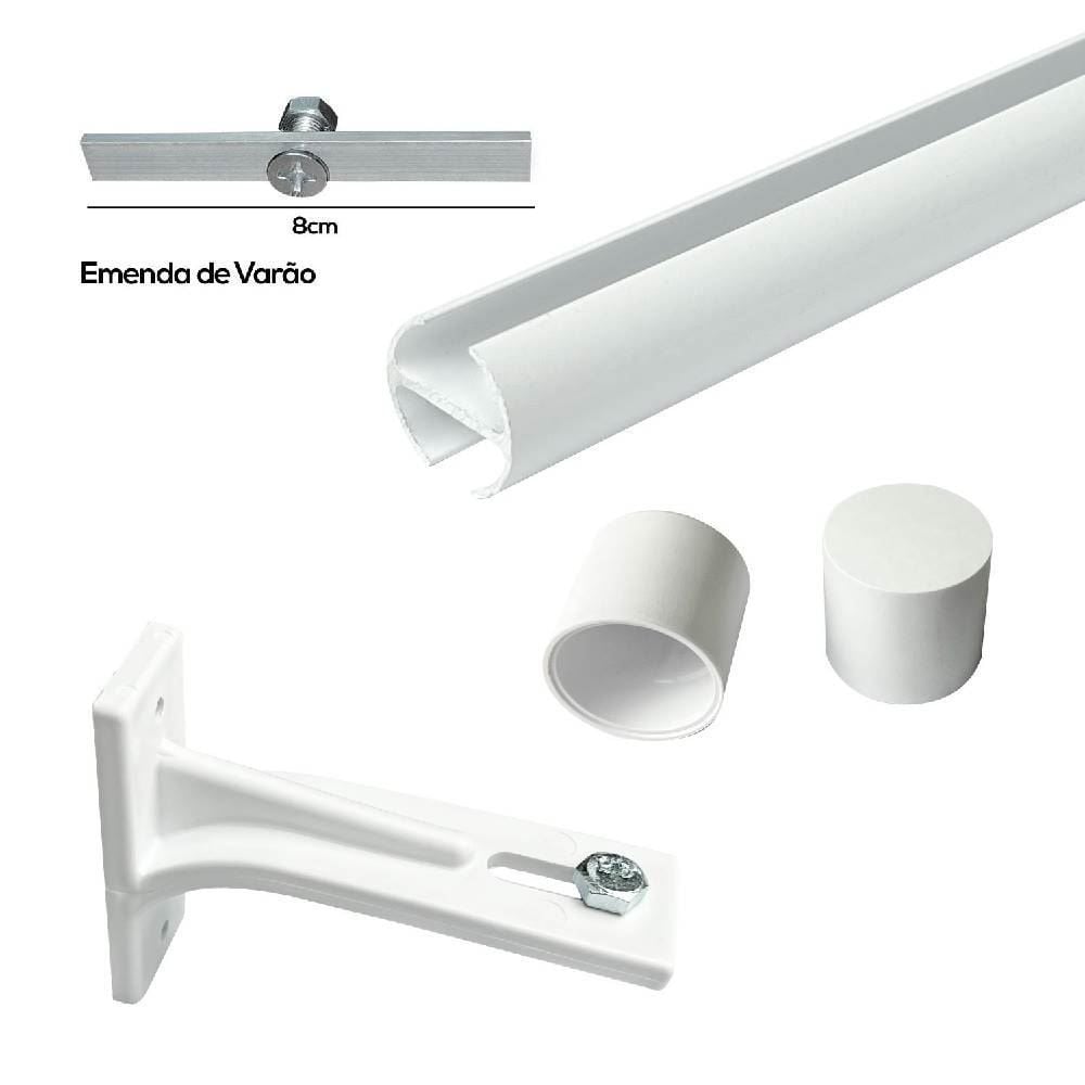 Kit Trilho Deslizante Inove 2,00 m Havan Casa - Branco Fosco