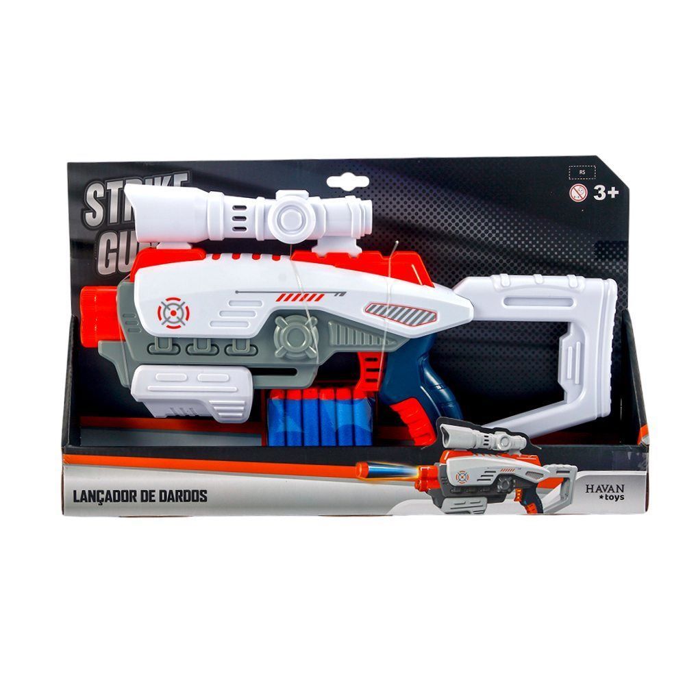 Lançador De Dardos Strike Gun Havan Toys  - HBR0868