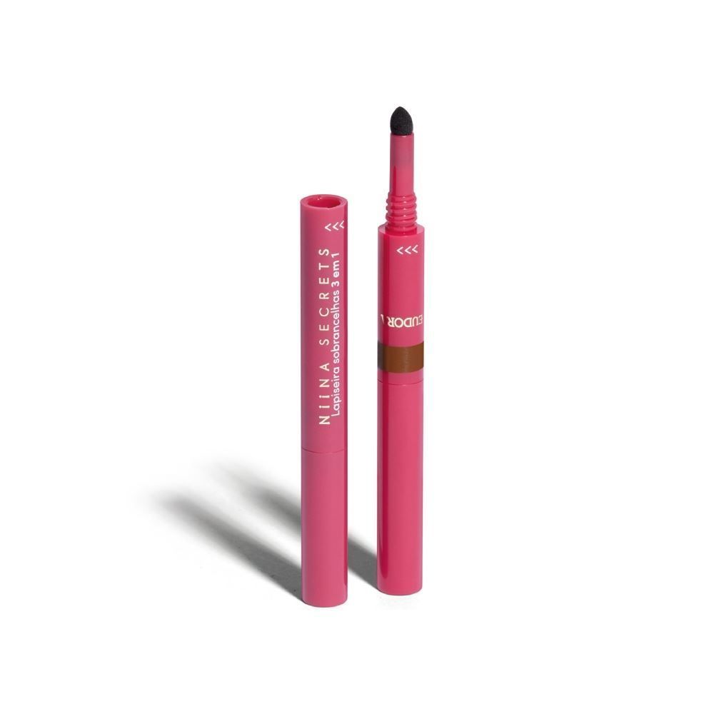 Lapiseira De Sobrancelha 3 Em 1 Marrom Escuro Niina Secrets - 1,1g