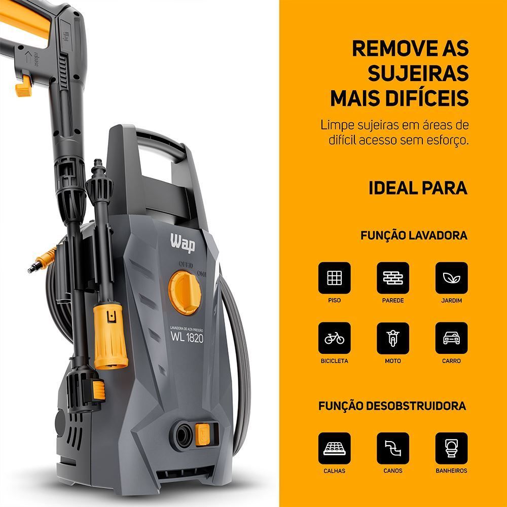 Lavadora de Alta Pressão e Desobstruidora Wap 1400W Ultra WL1820