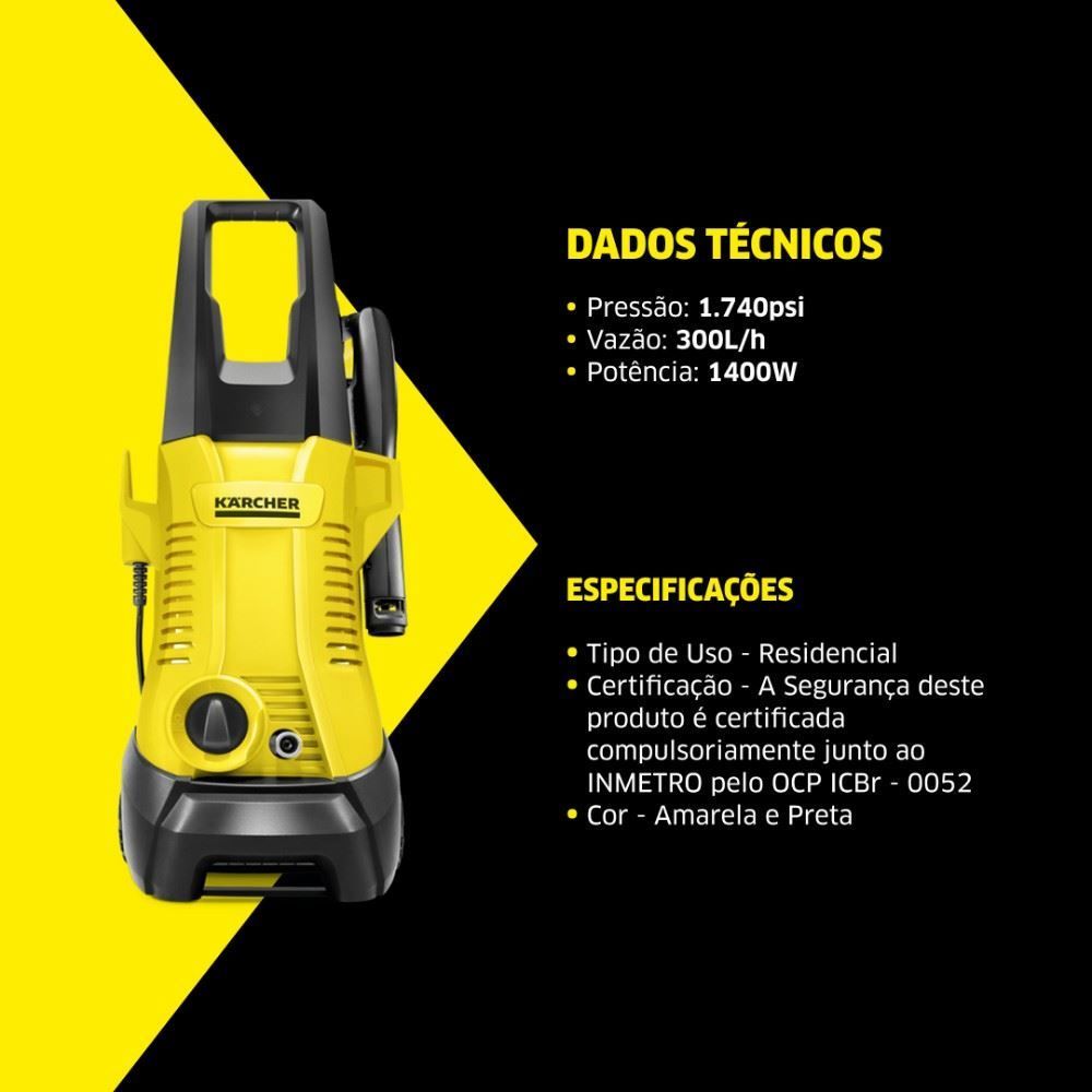 Lavadora de Alta Pressão Kärcher K2 plus 1740 psi 1400w