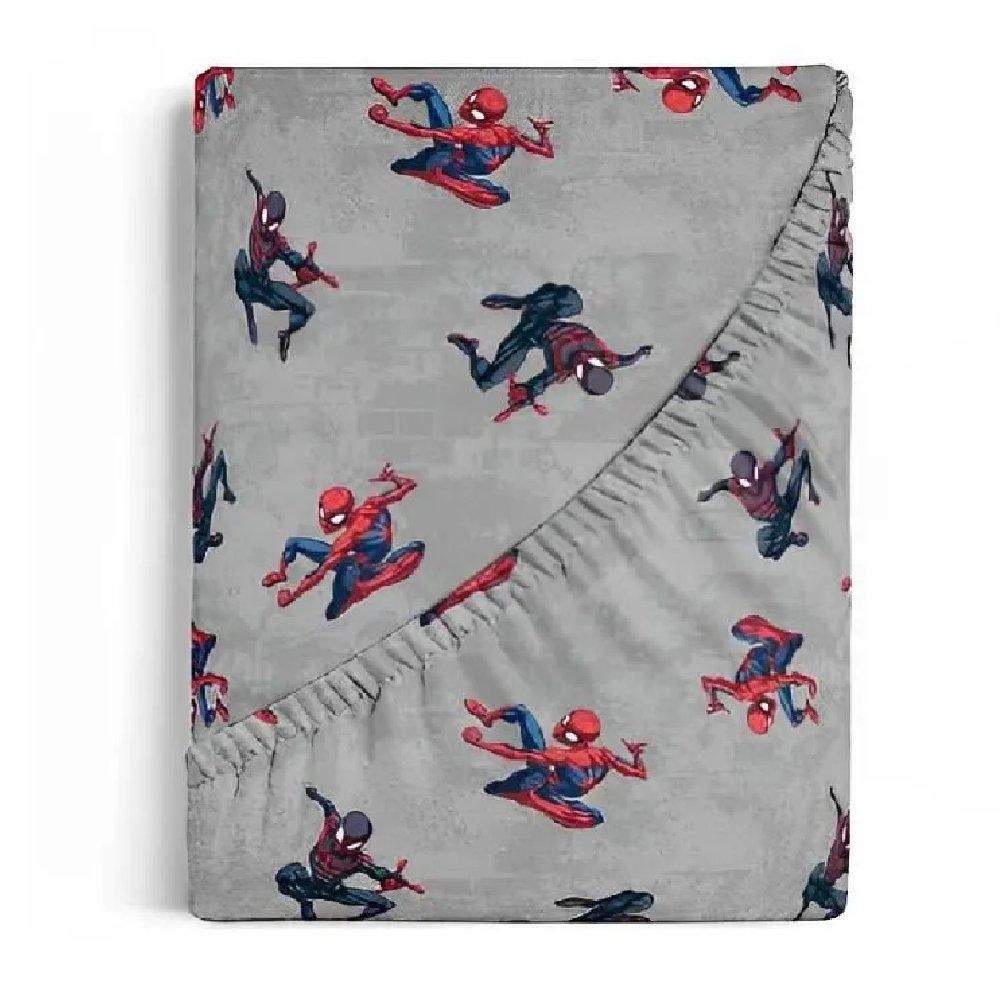 Lençol Infantil Solteiro Com Elástico Disney By Hedrons - Homem Aranha Black