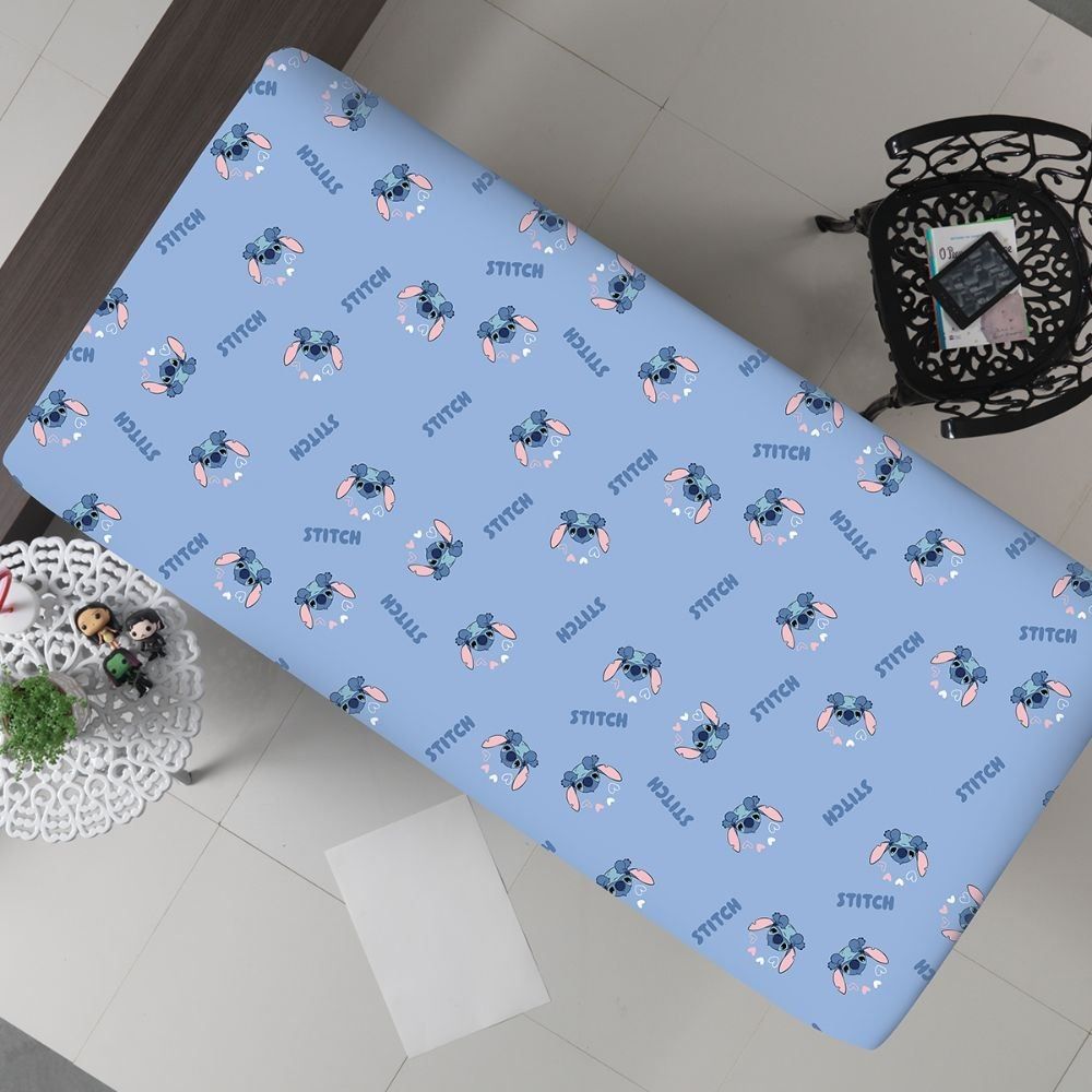 Lençol Solteiro Infantil Estampado Portallar - Stitch Coração