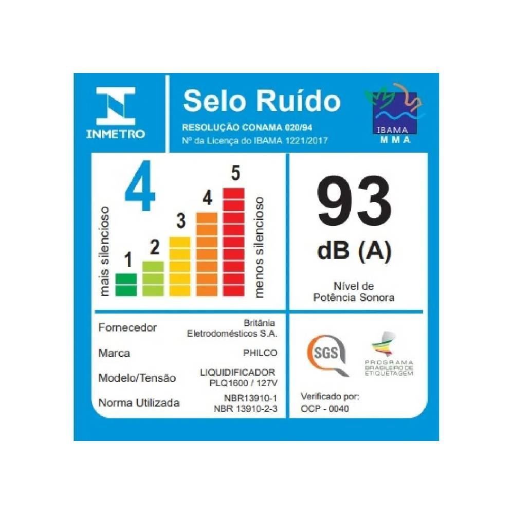 Liquidificador Philco Easy Smart Turbo 3L 1200W PLQ1600P