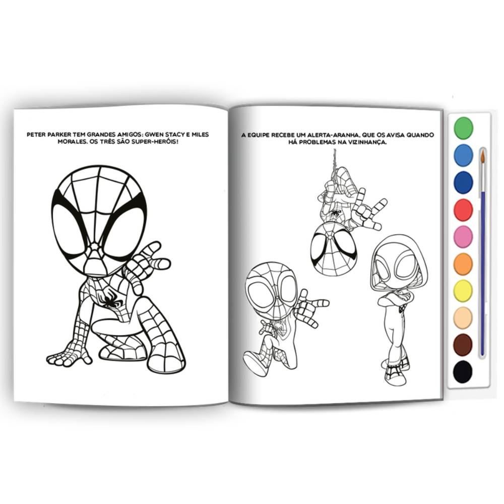 Livro Aquarela Pop Spidey Culturama Editora - Colorir